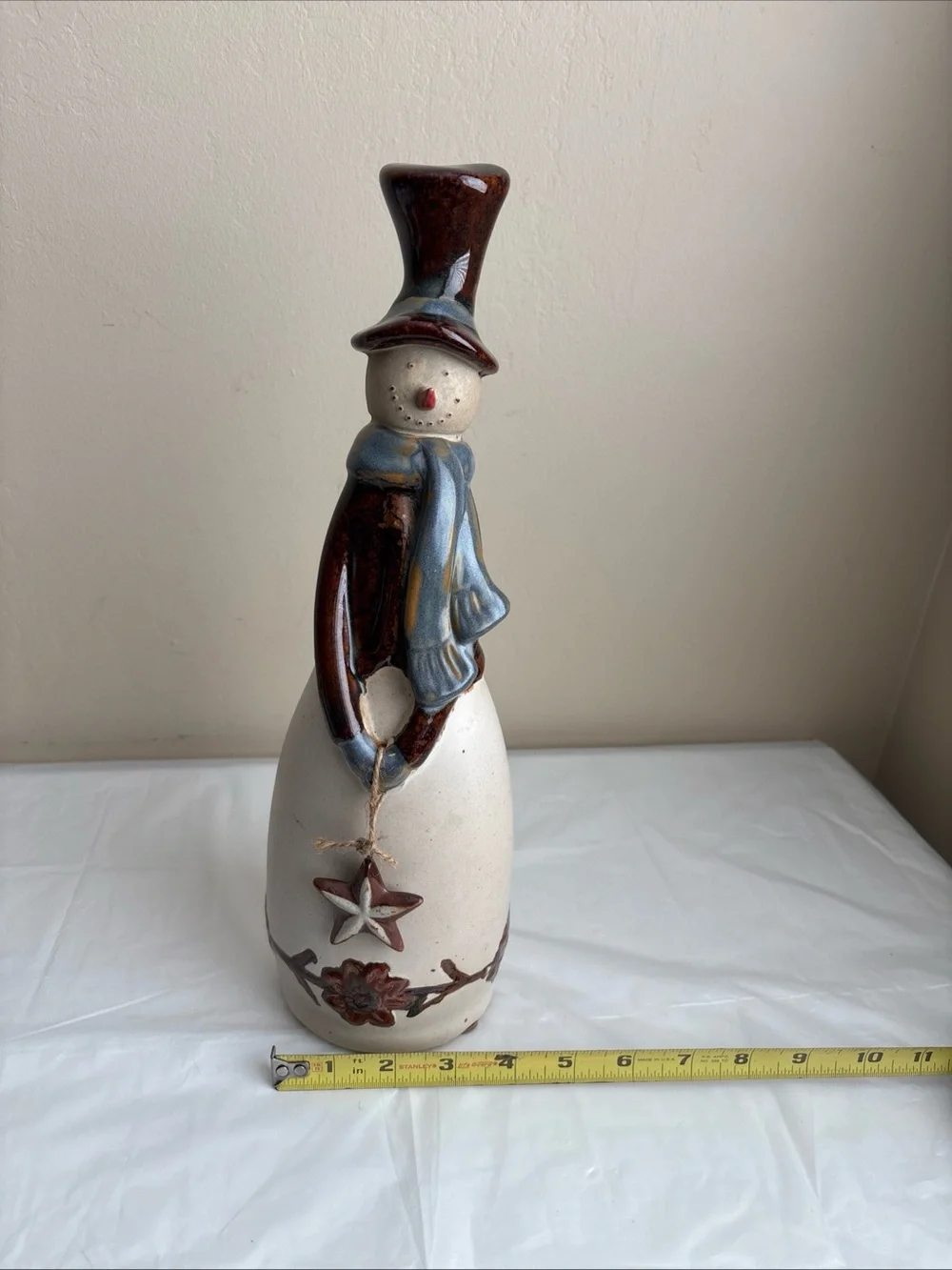 Pier 1  Snowman Figurine 14'' Winter Christmas Decor Retired limited 150/1515